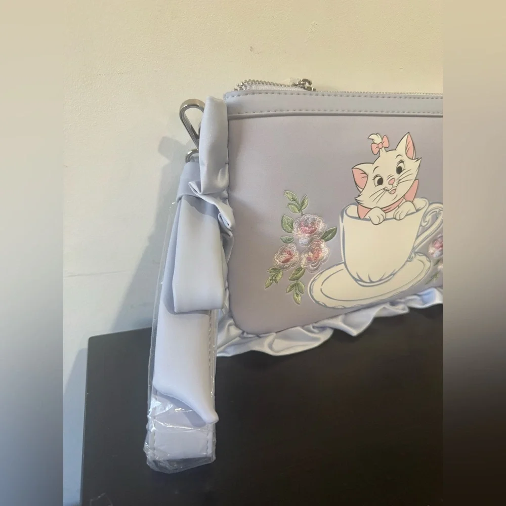 Disney The Aristocats Marie Tea Cup Floral Wristlet Pouch